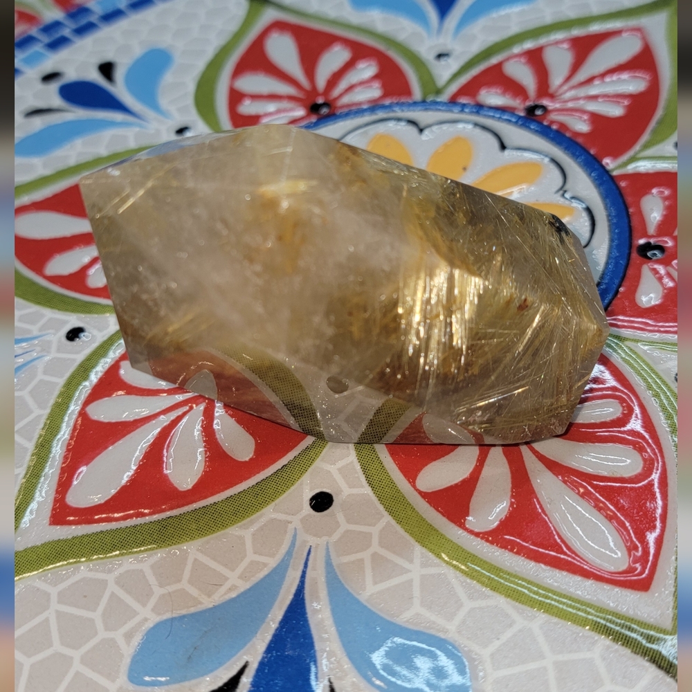 Golden Rutilated Quartz Point - Picture 5 of 7